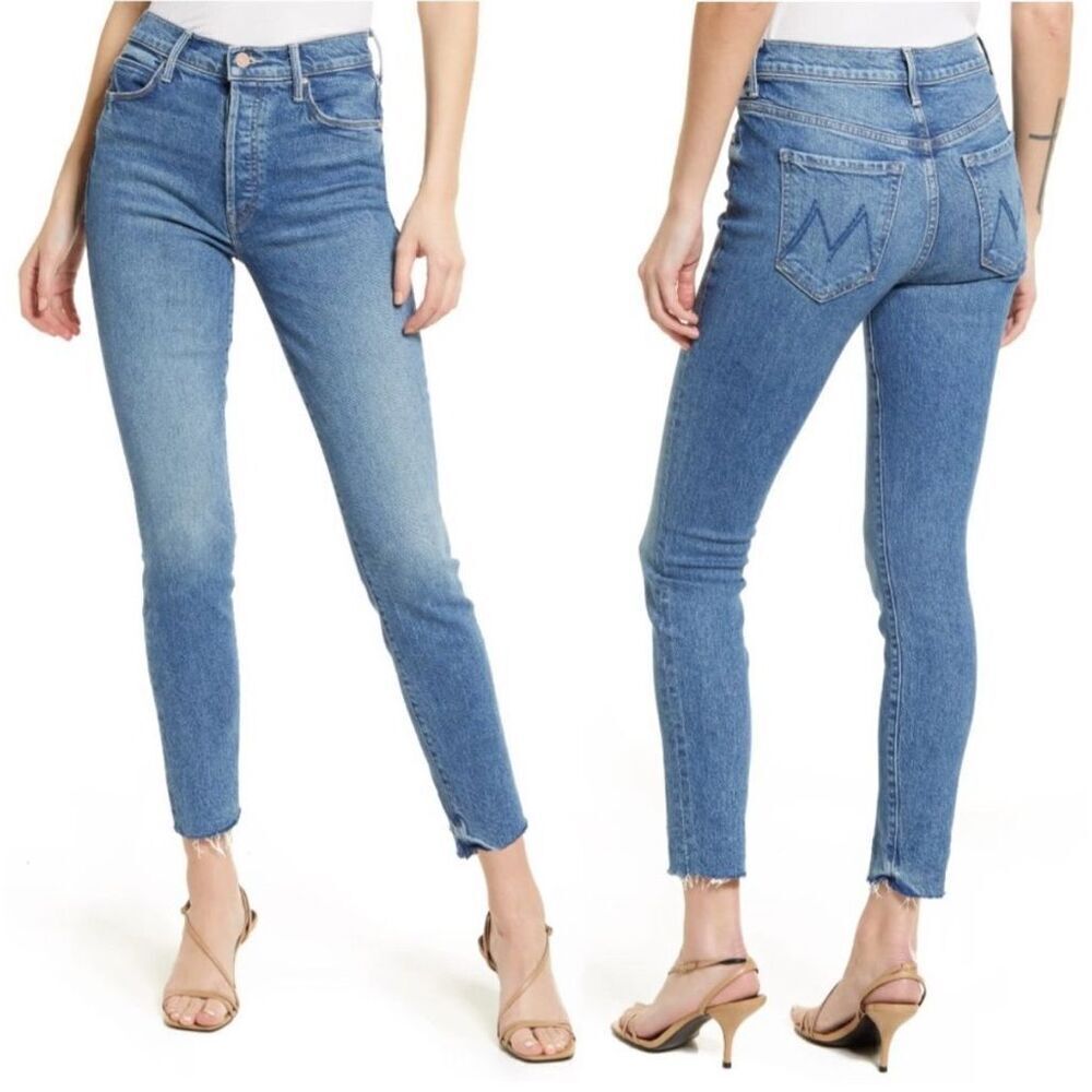 Mother Denim the Stunner Ankle Fray Skinny Jeans Graffiti Girl Women’s Size 27